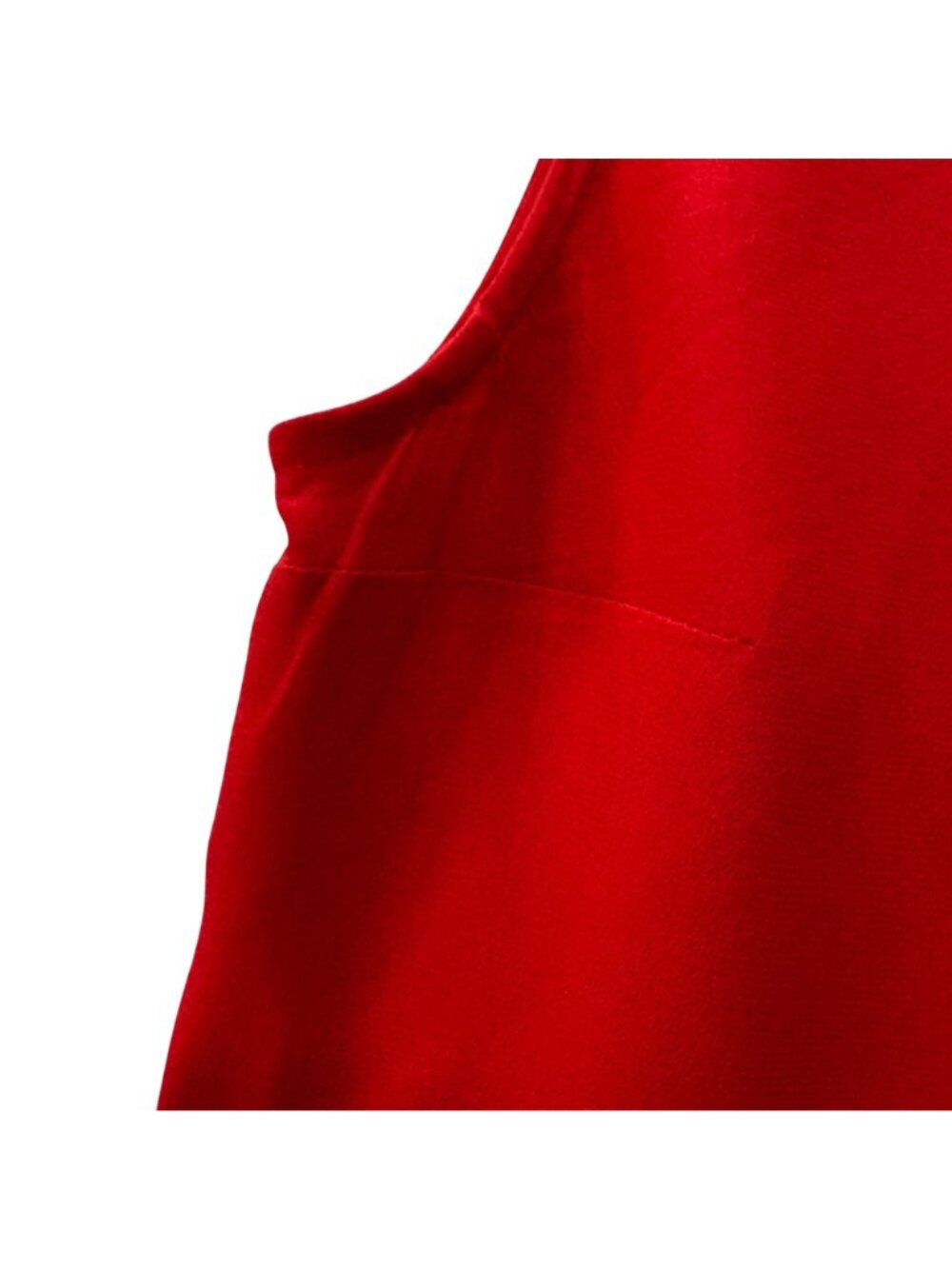 APESI Silk Sleeveless Dress Wrap Front Size 38 - XS- Midi Red Minimalist Quiet L - Picture 4 of 9
